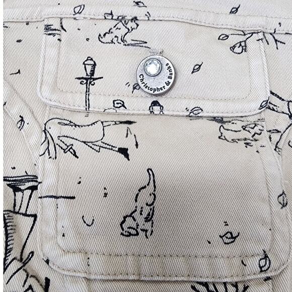 Christopher & Banks Tan Stretch Dog Print Jacket Women's Size Small 2007 - Picture 10 of 13